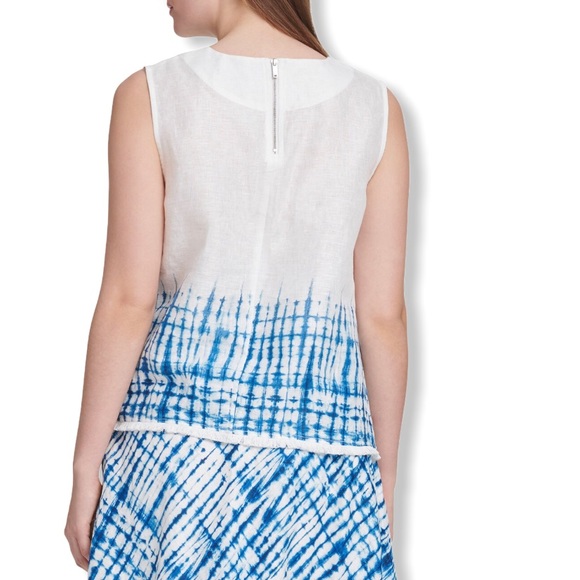 DKNY Womens Linen Printed Top - Picture 2 of 4